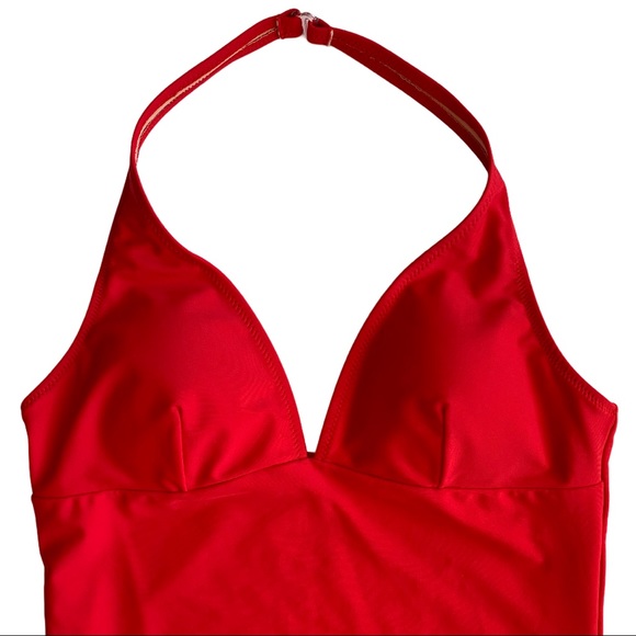 NWT Spiegel Red One Piece Halter Neck Swimsuit - Picture 3 of 11